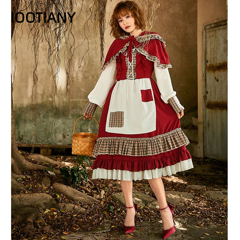 Anime Cosplay Little Girl - IOOTIANY Lace Patch Lolita Little Red