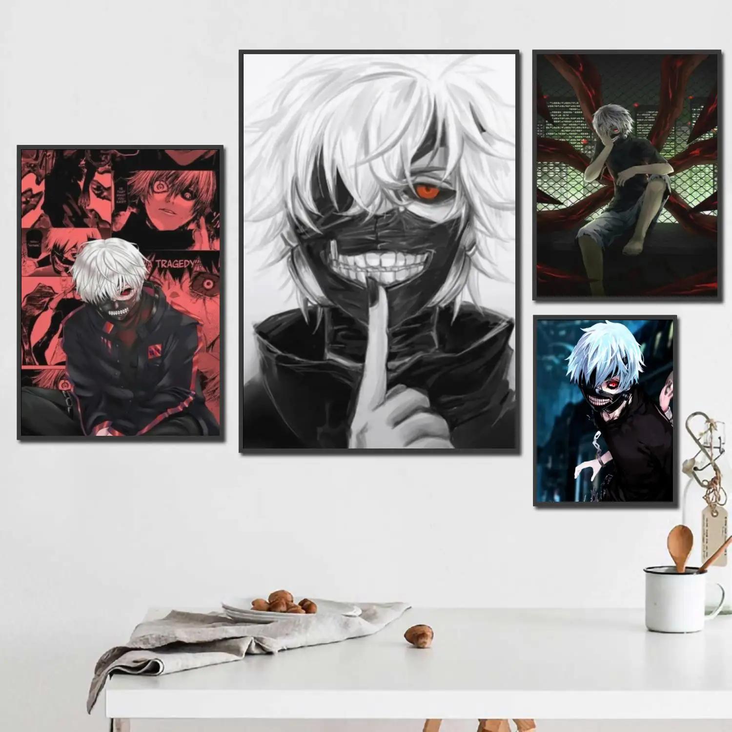 Tokyo Ghoul Mask - Ken Kaneki Cartoon Canvas Poster x