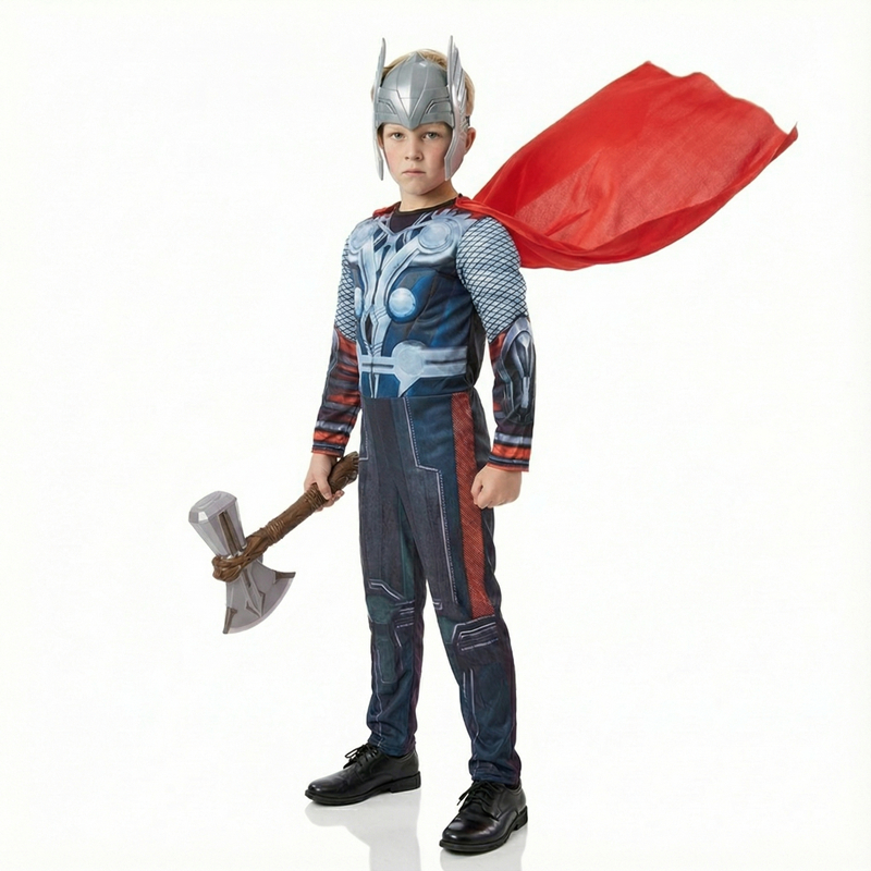 Anime Cosplay For Halloween - Kids Thor Superhero Cape Costume with