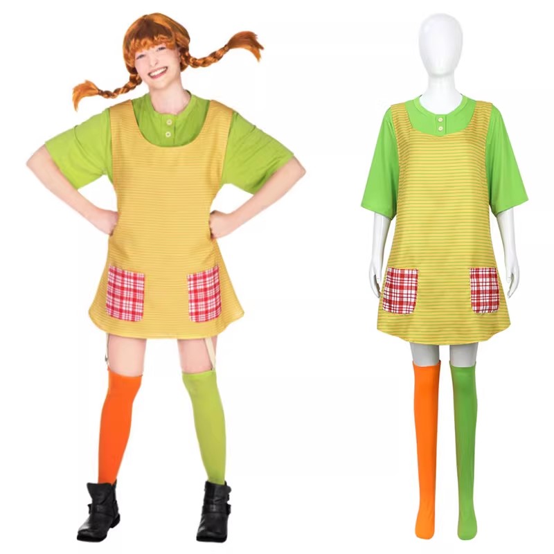 Anime Cosplay To Buy - Piippi Cosplay Costume Adult Green Dress