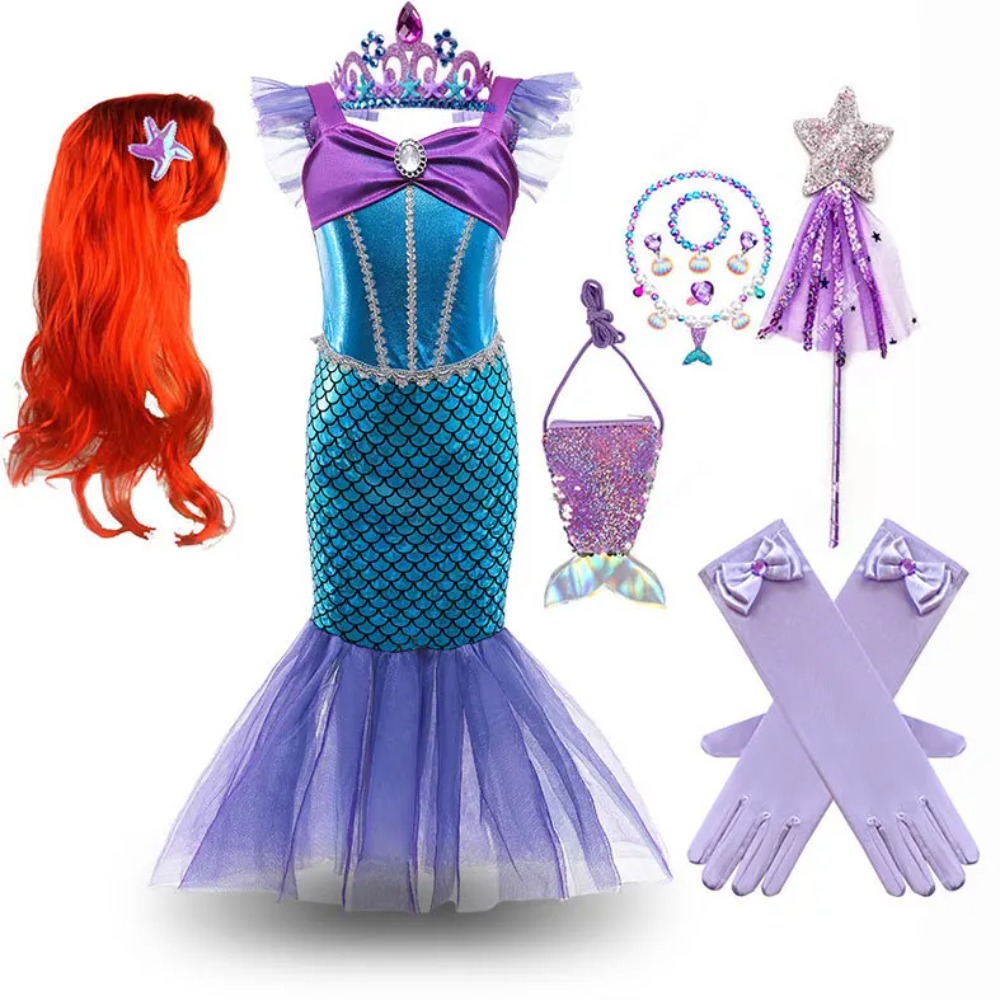 Anime Cosplay Little Girl - Princess Little Mermaid Ariel Carnival Costumes