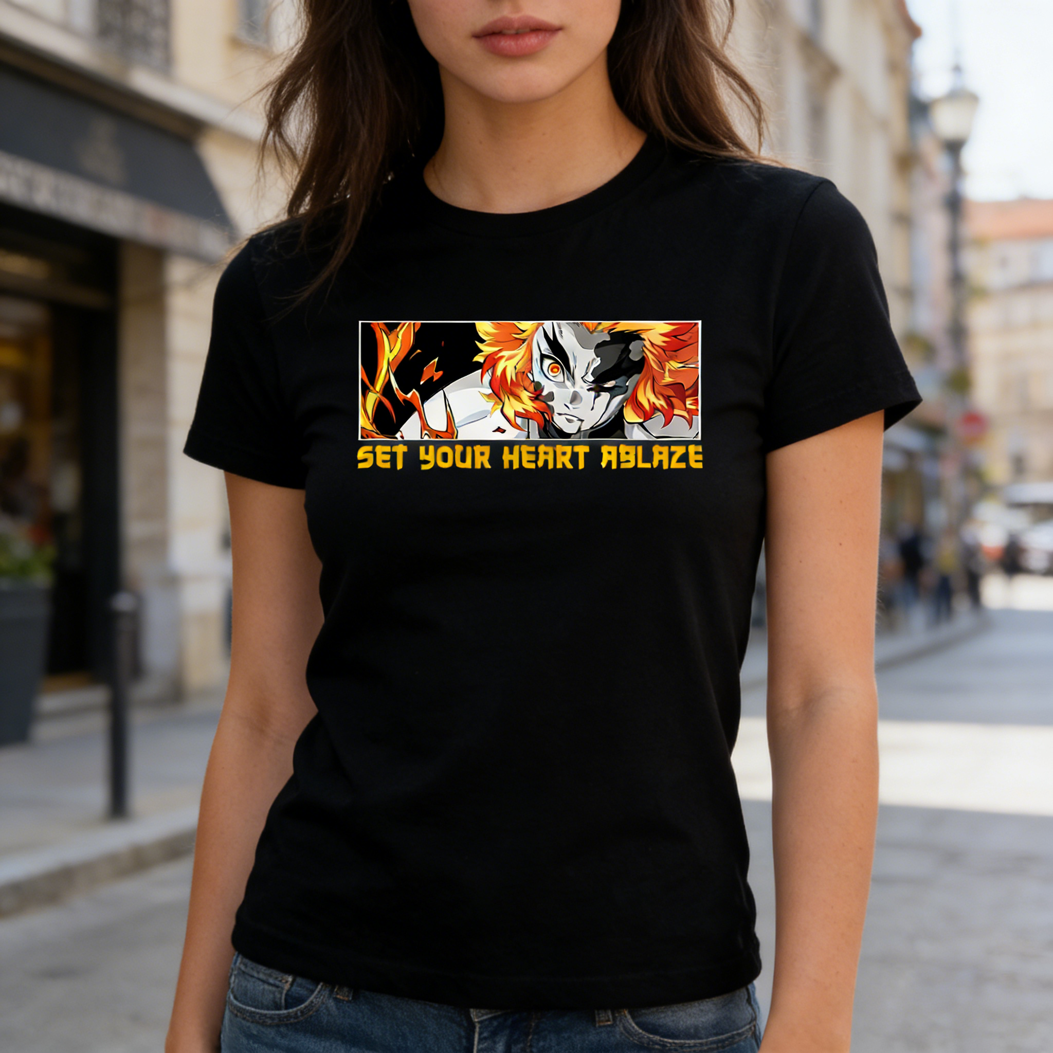 Men's Demon Slayer Rengoku T-S - Anime Cosplay Quotes recension och pris